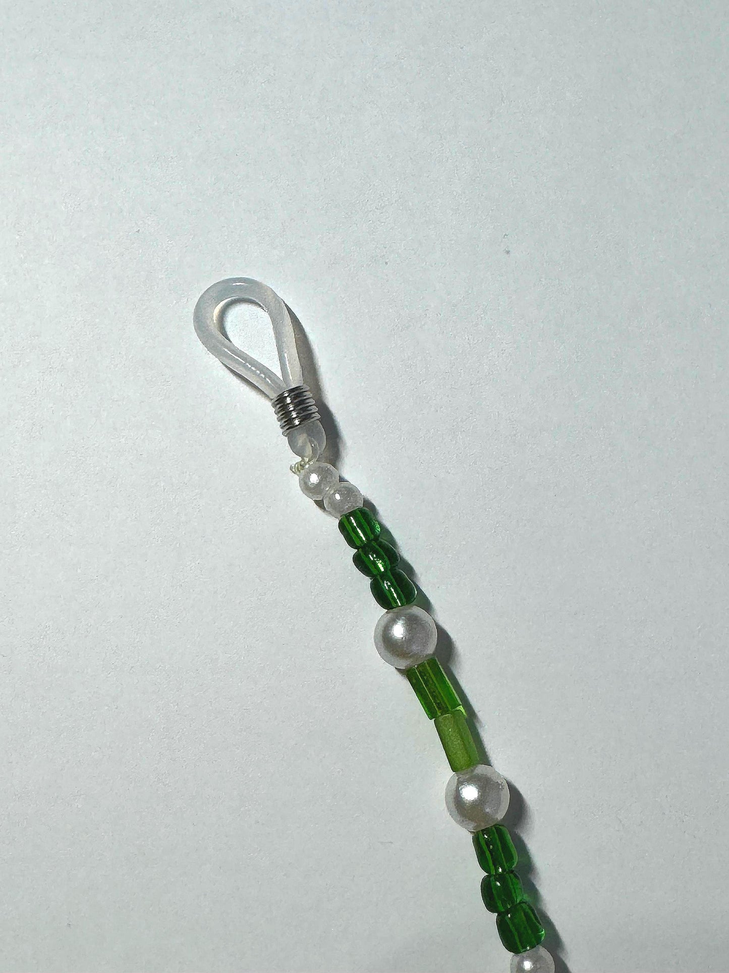 Handmade Accessory Bead Charm - Green and White