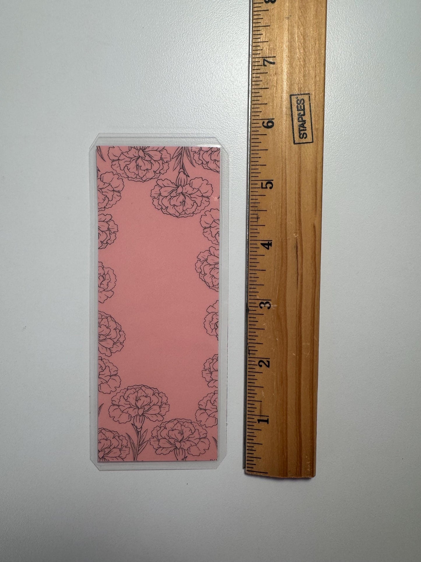 Handmade Carnation Bookmark