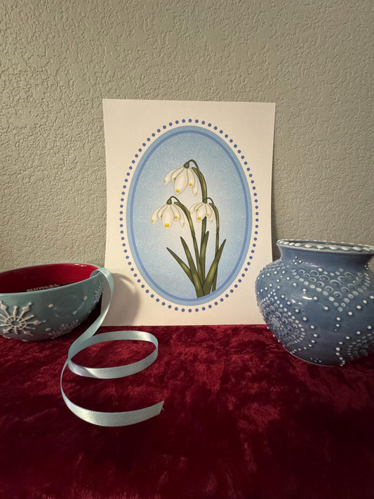 Birth Flower Snowdrop Art Print