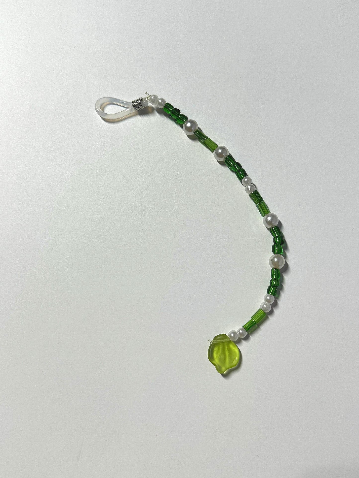 Handmade Accessory Bead Charm - Green and White