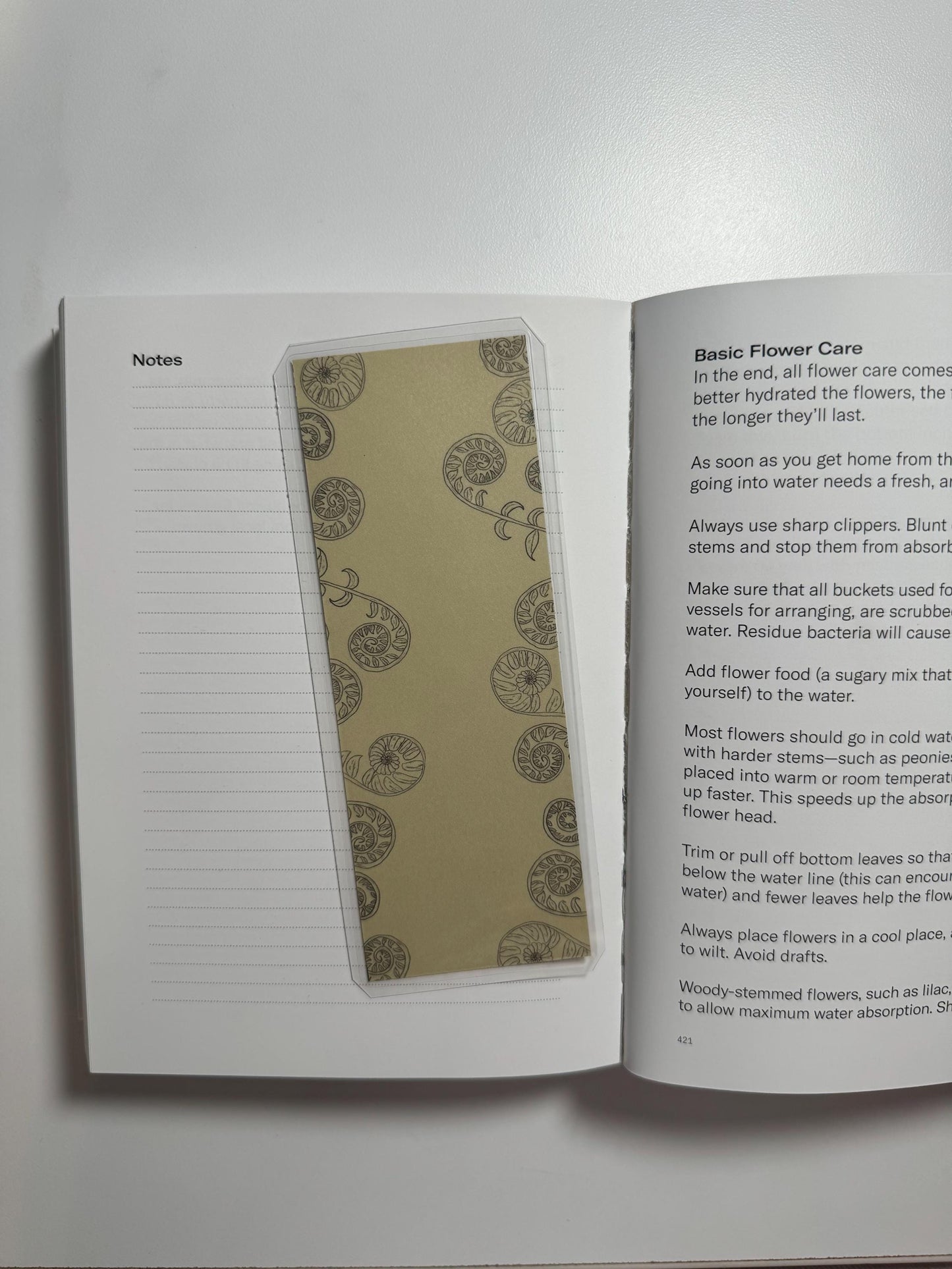 Handmade Fiddlehead Fern Bookmark