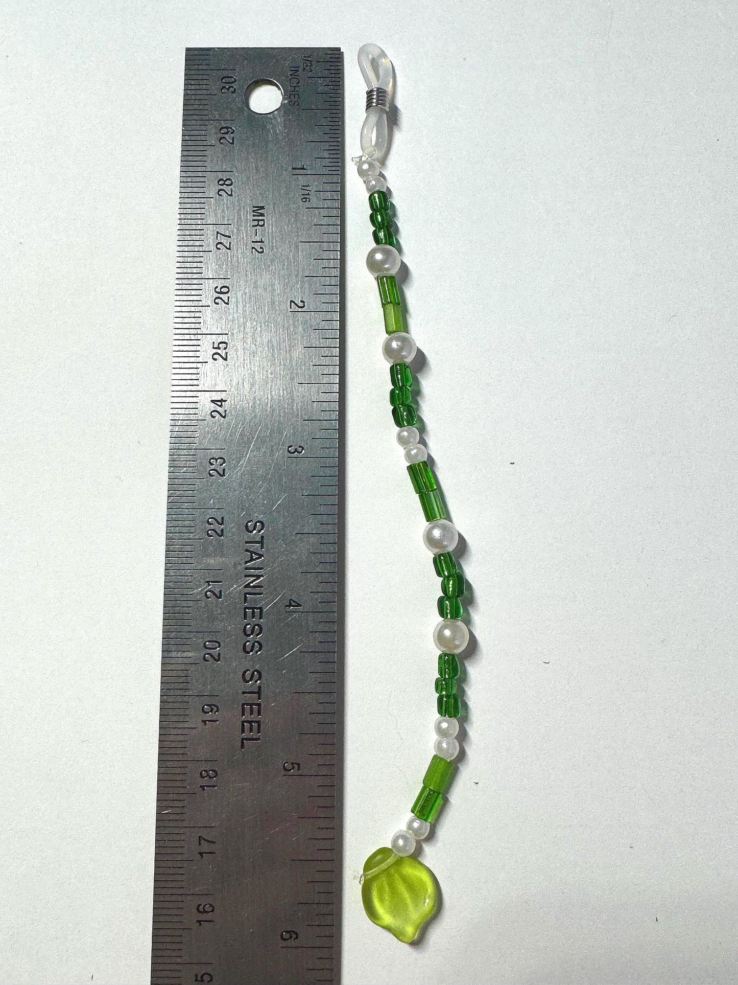 Handmade Accessory Bead Charm - Green and White