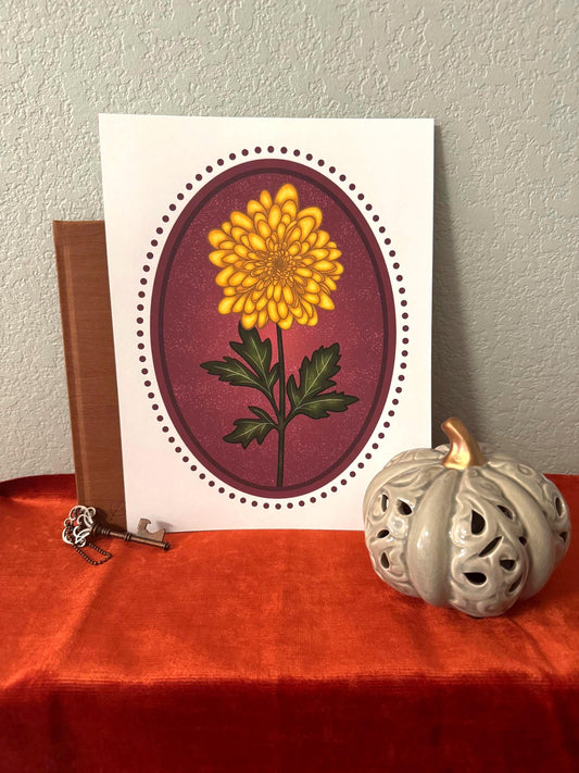 Birth Flower Chrysanthemum Art Print
