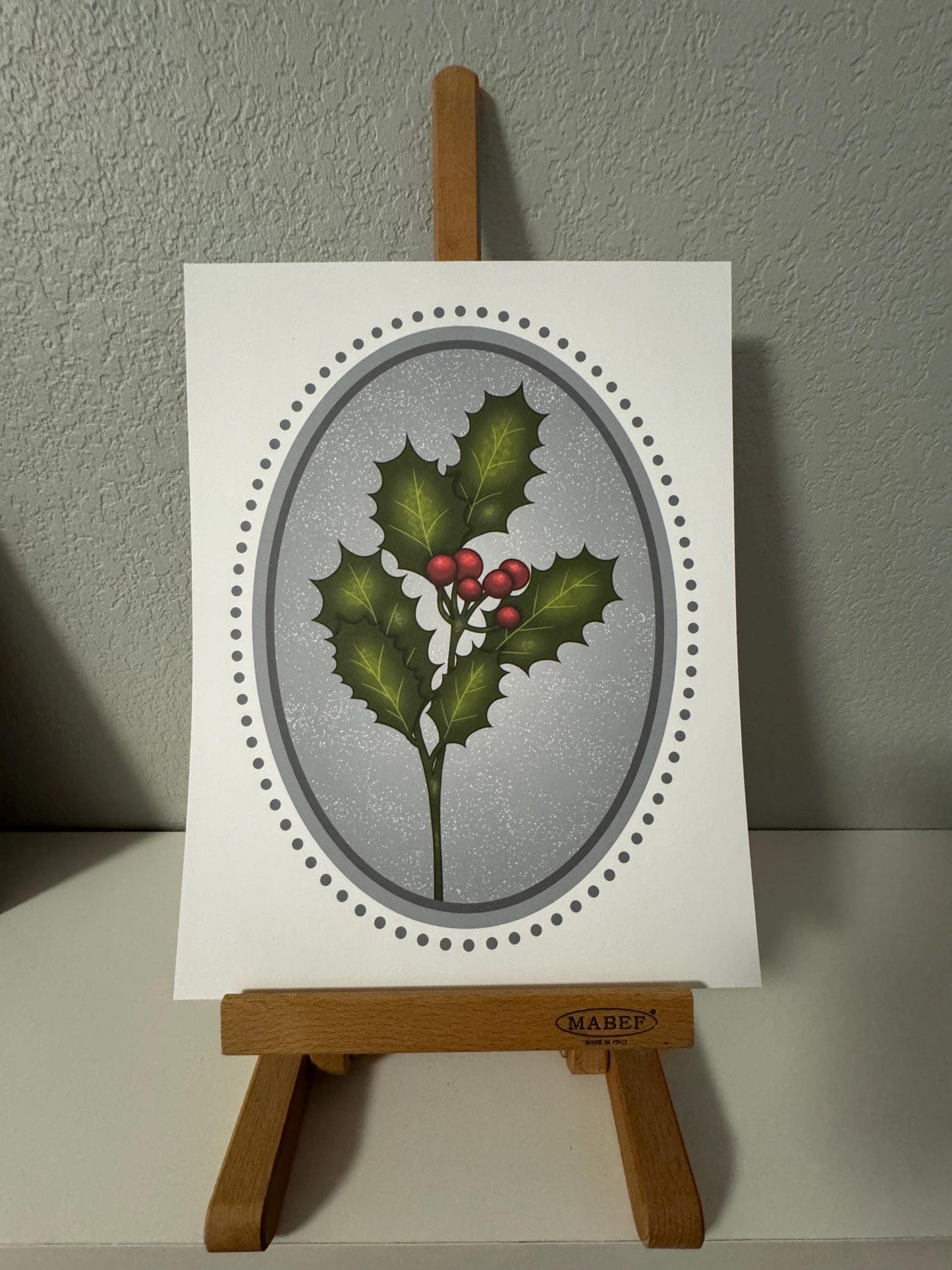 Birth Flower Holly Art Print