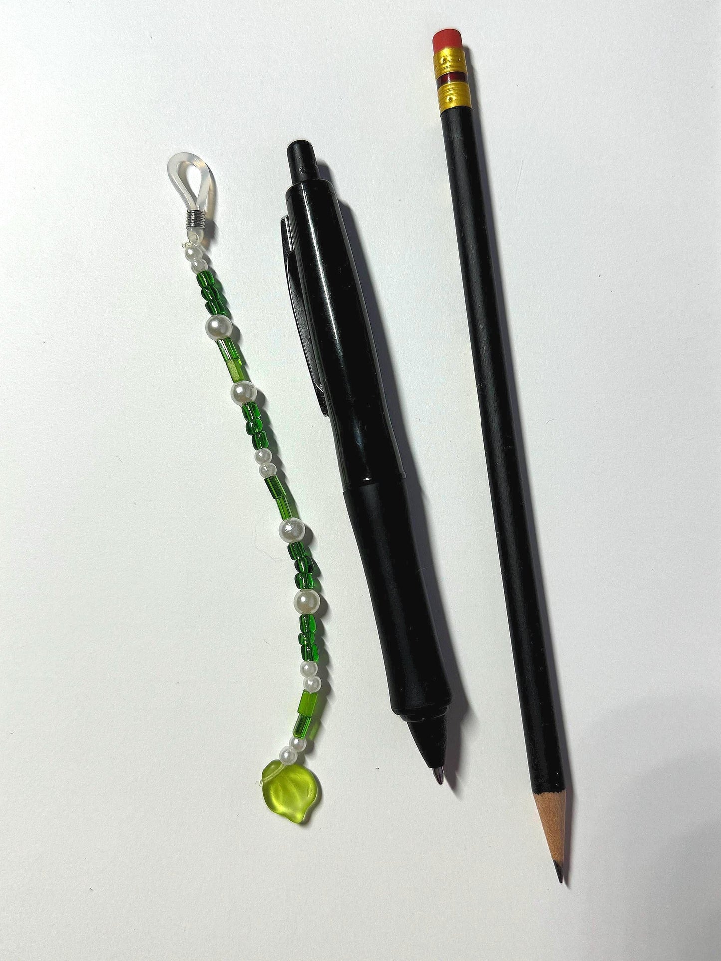 Handmade Accessory Bead Charm - Green and White