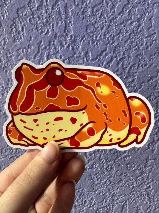 Strawberry Pacman Frog Sticker