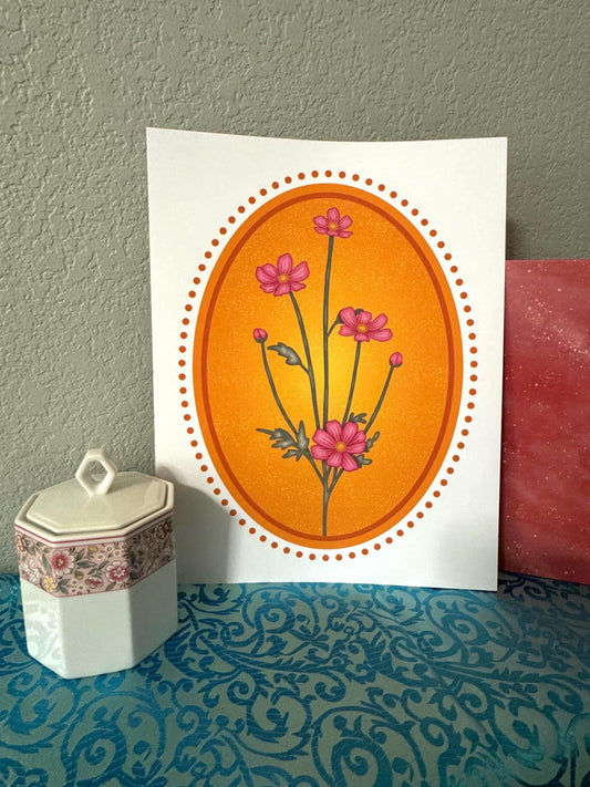 Birth Flower Cosmos Art Print