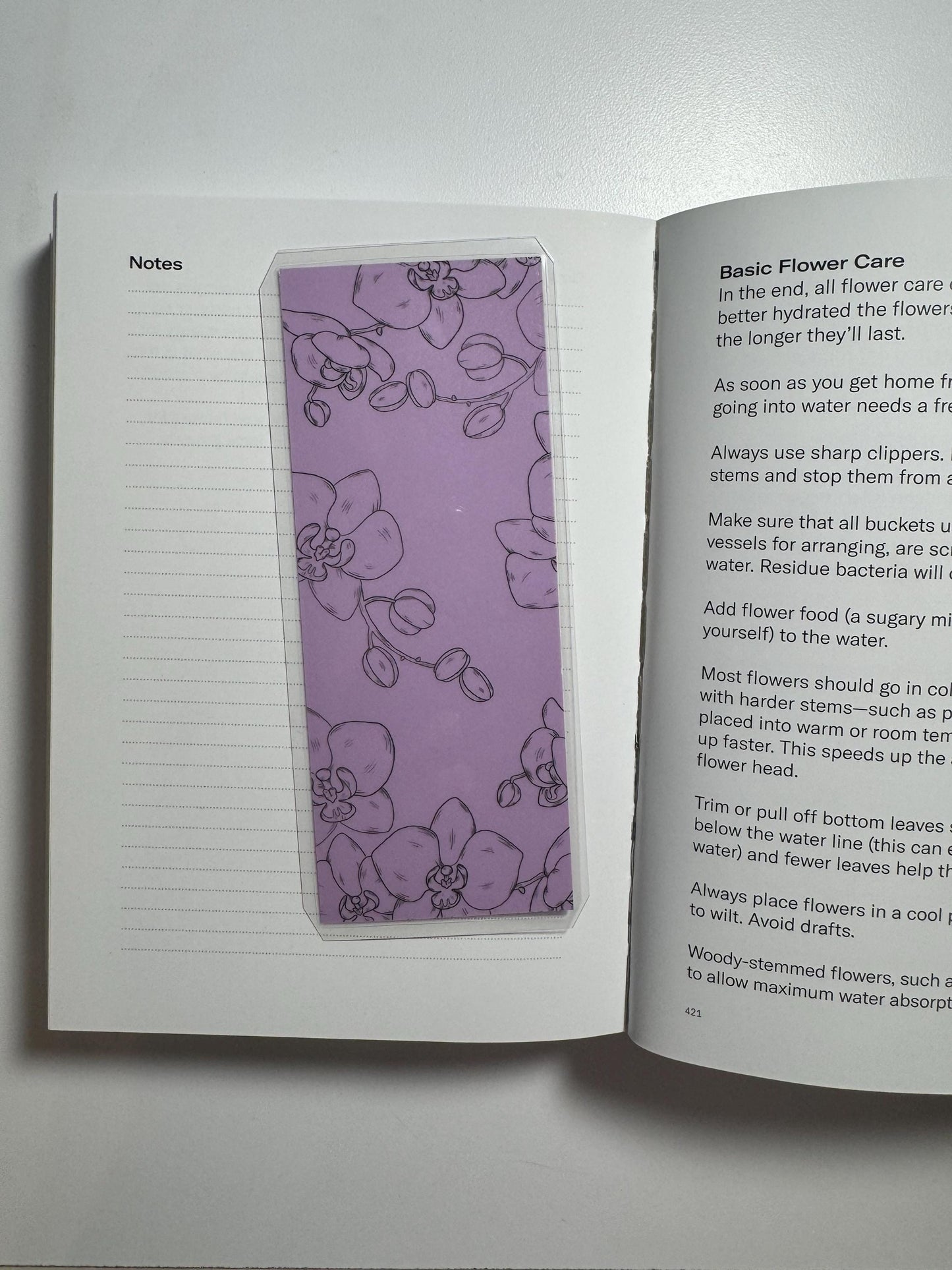 Handmade Orchid Bookmark