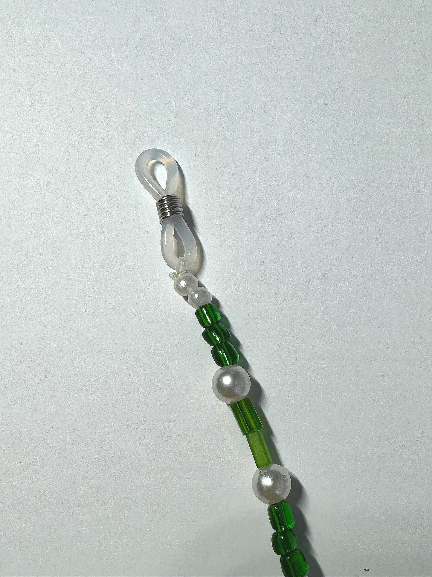Handmade Accessory Bead Charm - Green and White