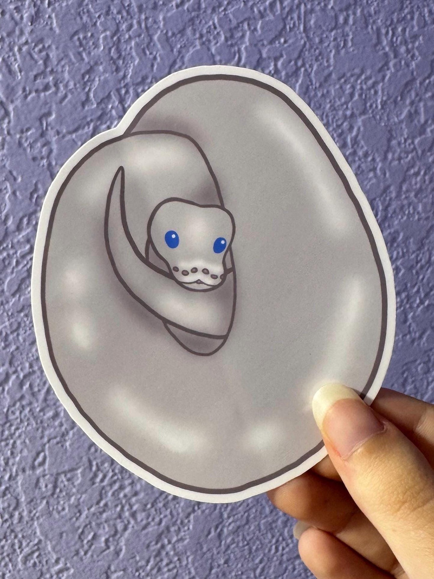 Blue-Eyed Leucistic Ball Python Sticker
