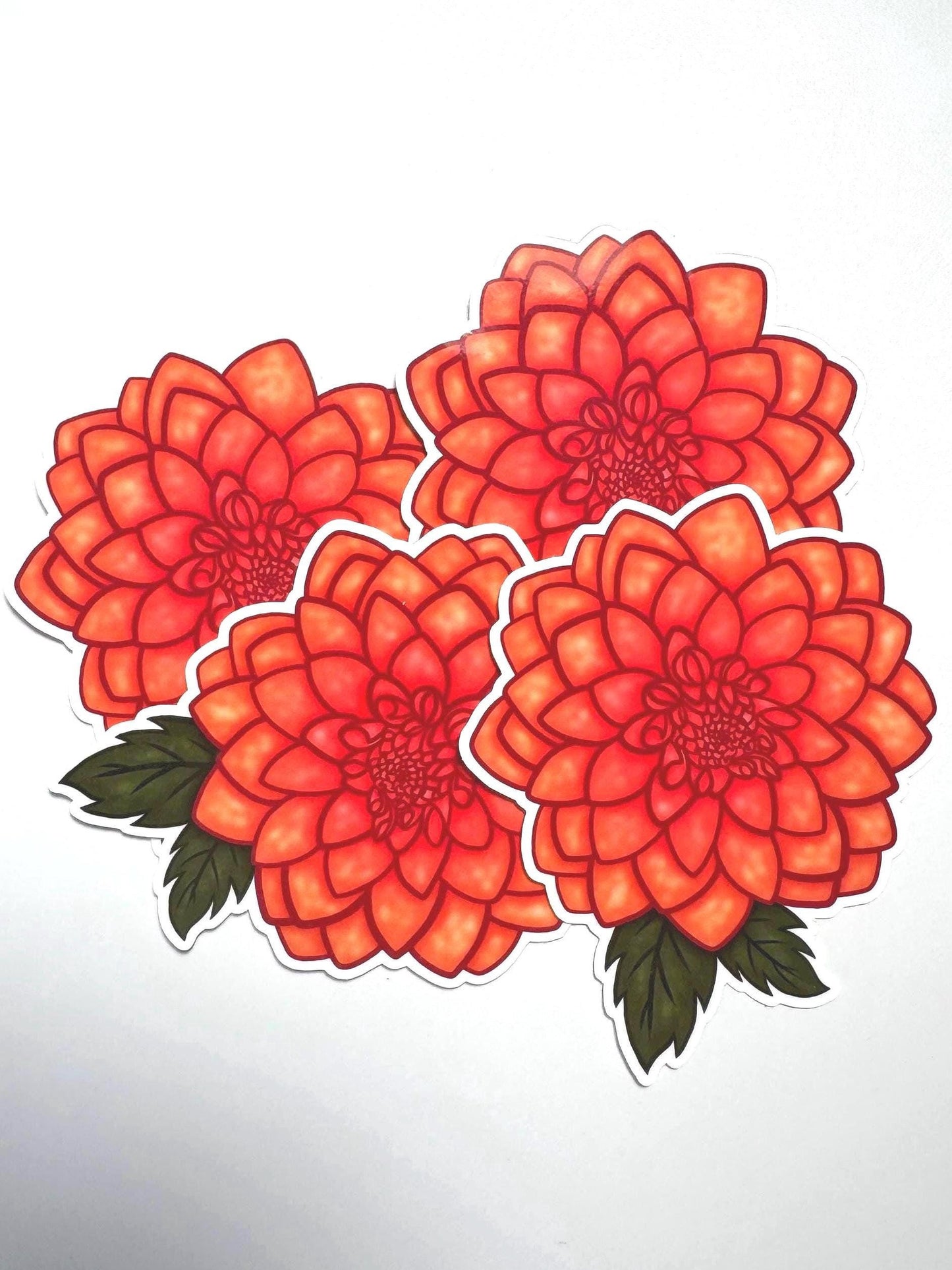 Peach Dahlia Sticker