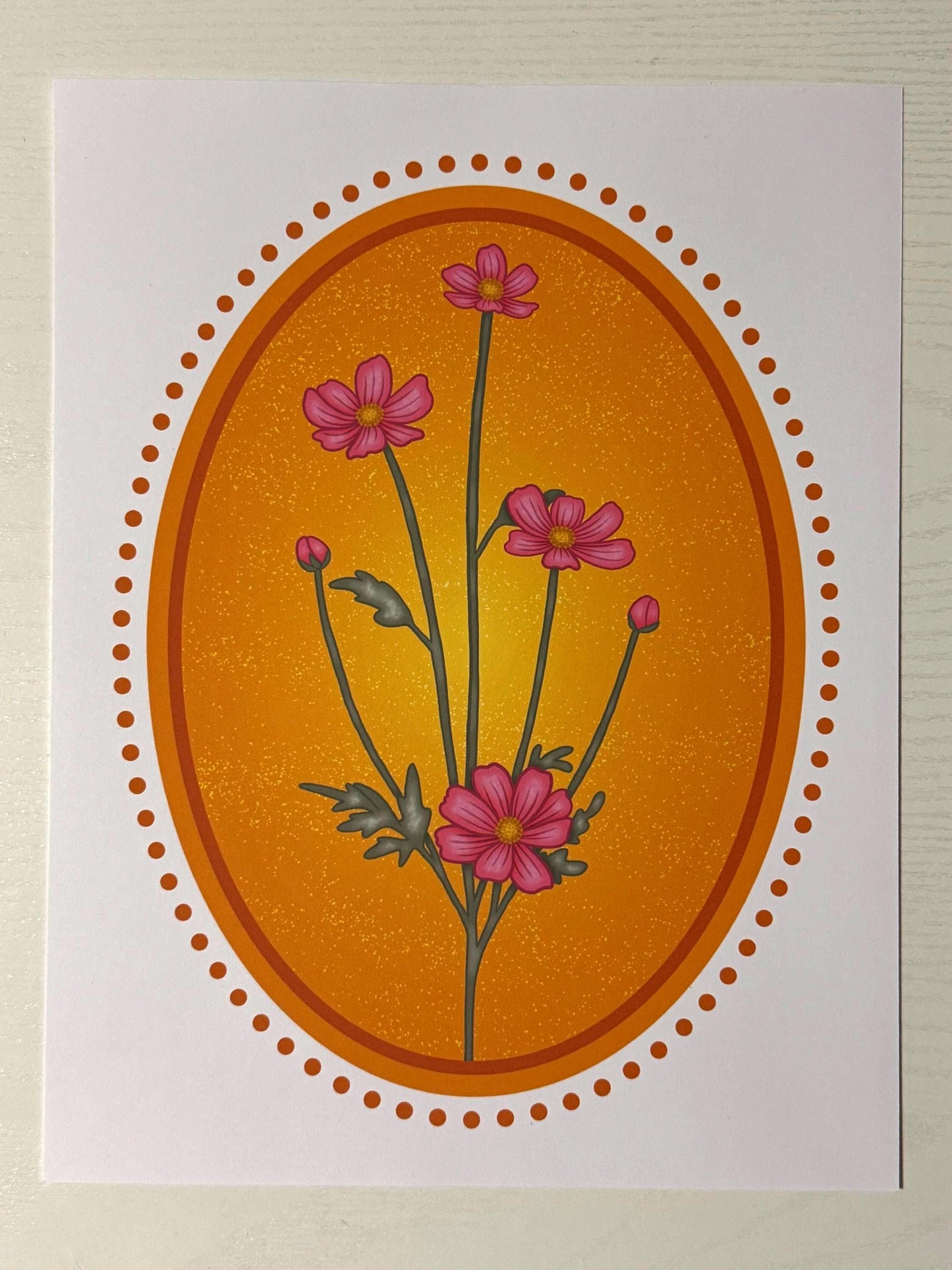 Birth Flower Cosmos Art Print